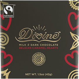 Image of Milk & Dark Chocolate Belgian Caramel Hearts Packaging