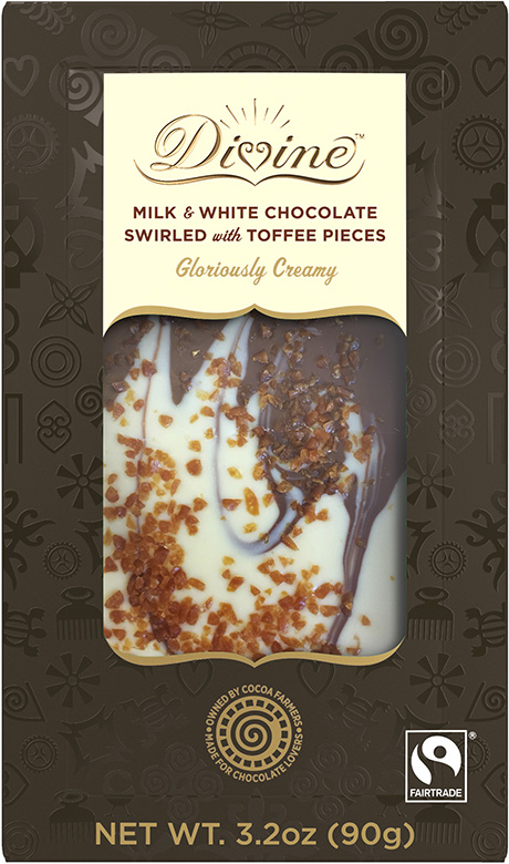 Image of Milk & White Chocolate Swirled with Toffee Pieces Packaging