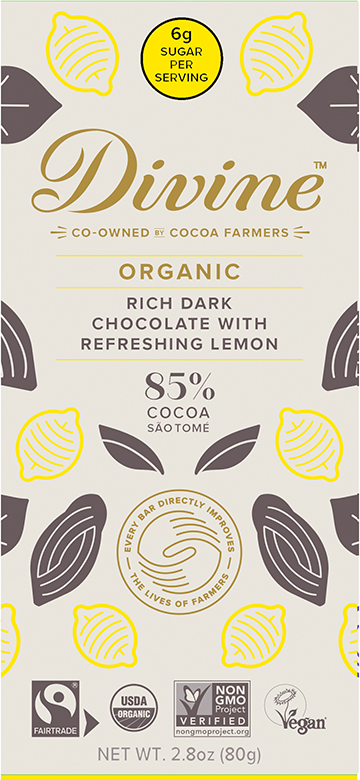 Image of 85% Dark Chocolate with Refreshing Lemon Organic Packaging