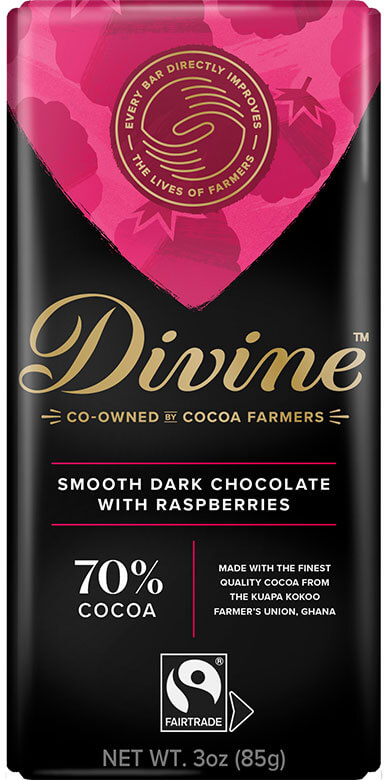 Image of 70% Dark Chocolate with Raspberries Packaging