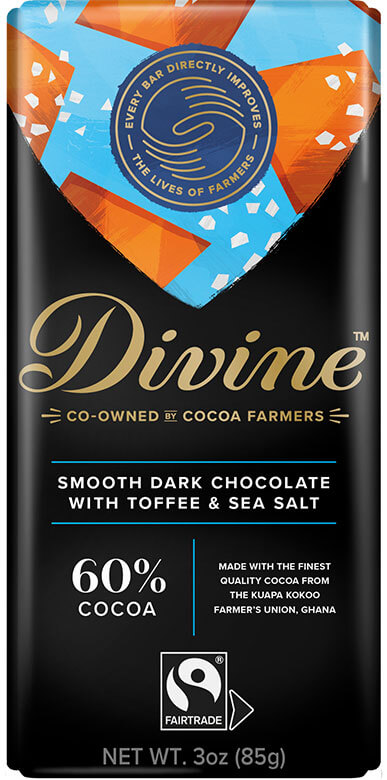 Image of 60% Dark Chocolate with Toffee & Sea Salt Packaging