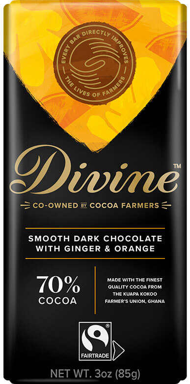 Image of 70% Dark Chocolate with Ginger & Orange Packaging