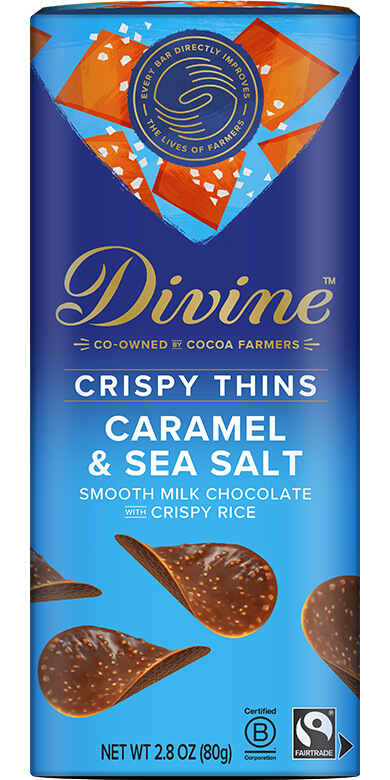 Image of Milk Chocolate w/ Caramel & Sea Salt Crispy Thins Packaging