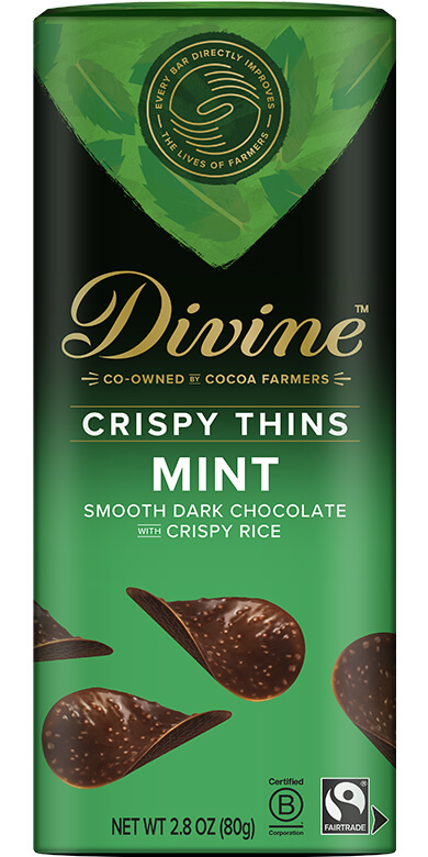 Image of Dark Chocolate w/ Mint Crispy Thins Packaging