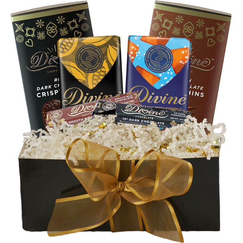 Image of Milk and Dark Chocolate Crispy Thins Gift Set Packaging
