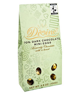 Image of 70% Dark Chocolate Mini Eggs Packaging